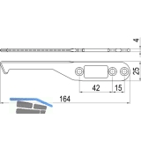 IMH-ABS Mitnehmerhaken SF, 164 x 29 x 4 mm, universal, DIN, schwarz verzinkt