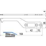 IMH-ABS Mitnehmerhaken SF, 164 x 38 x 4 mm, universal, DIN, schwarz verzinkt