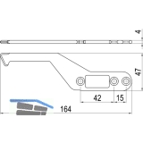 IMH-ABS Mitnehmerhaken SF, 164 x 38 x 4 mm, universal, DIN, schwarz verzinkt