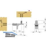 Steckbodentrger K-LINE - 2 Zapfen, Bohr  5 mm, Zamak vernickelt