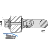 KWS Befestigungszubehr S2 - 20mm, M 6 x 45, Edst.