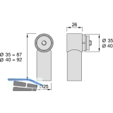 KWS Endsttze RS - gerade Rundrohr, fr Holzrohr, 40mm, Edst.