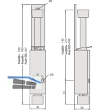 Trfeststeller Hub 60 mm, 35 x 225 mm, Aluminium wei beschichtet