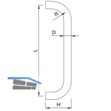 KWS Stangengriff Serie 84 - gerade, 330mm, LA. 300mm,  30mm, Edst.
