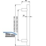 KWS Stangengriff 8179 - 1190mm, LA. 1000mm,  30mm, Edst. matt