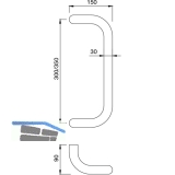 KWS Stangengriff Serie 84 - Bgel, 380mm, LA. 350mm,  30mm, Edst.