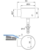 KWS Bodentrpuffer -  50 mm, Hhe 35 mm, silber eloxiert