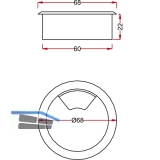 SECOTEC Kabeldurchgang rund 60 mm 3-teilig braun SB-1 BL5