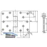 Aufschraubband B 3027 mit festem Stift, 120 x 160 mm, Edelstahl