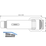 Kistenverschluss absperrbar Breite 23 mm, L 102 mm, verzinkt