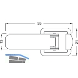 Kistenverschluss - Schlieblechform C, Breite 21 mm, L 55 mm, verzinkt