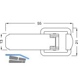 Kistenverschluss Breite 23 mm, L 55 mm, verzinkt