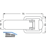 Kistenverschluss - Schließblechform C Breite 23 mm, L 75 mm, verzinkt