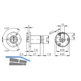 HEKNA 502 Zylinder Klappenschloss,  19 mm, L 27 mm, Zamak