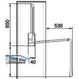 Kleiderlift Junior, H 850,KB 600-1000mm, Tragkr.10KG, KS grau/FE sil.grau