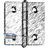 Knopfscharnier - leichte Ausfhrung 25x25x0,8 mm, Messing poliert