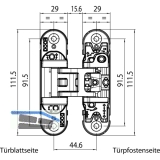 Trband K6700, universal, Zamak verchromt matt