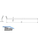 Kofferablage Schutzleiste sekbstklebend, L448 mm, Zinkdruckguss Edelstahl Effekt