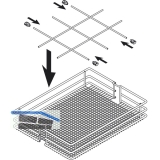 VAUTH-SAGEL HSA Korbeiteilung, Korbbreite 250 mm, Stahl silberfarbig RAL 9006