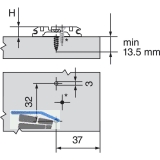 BLUM CLIP Kreuzmontageplatte, vorm. Spax-Schrauben, HV: Langloch, Distanz 0 mm