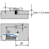 BLUM CLIP Kreuzmontageplatte, vorm. Systemschrauben, HV: Langloch, Distanz 0 mm