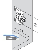 BLUM CLIP Kreuzmontageplatte, Stahl, INSERTA, HV: Exzenter, Distanz 0 mm