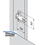 BLUM MODUL Kreuzmontageplatte fr Stollenkonstruktion, Distanz 3 mm