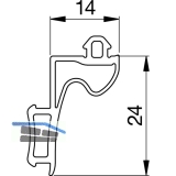 Dichtung 41AL-EPDM-B, fr Zargenprofil Glasstrke 8 & 10 mm, Kunststoff schwarz