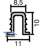 GST Innenfront Einfach- Laufschiene oben, 11 x 8, 5, Aluminium eloxiert