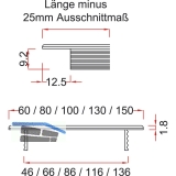 Lftungsgitter Lnge 400 mm, Breite 100 mm, Aluminium natur eloxiert