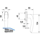 MACO Fenstergriff RHAPSODY - verdeckt geschr., Nocken 10, fr 7 mm, silber elox.