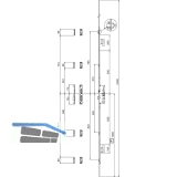 MFV-Schloss MACO G-TS PT i.S, DM 65 mm,Stulp 2400 x 16 x 3 mm eckig,silberfrbig