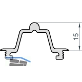 MACO Fiber-Therm Laufschiene unten hoch, H=15 mm, L=2500 mm, Alu silber (454814)