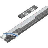 Balkontrschwelle Eifel TB-80, 6000 mm, silber eloxiert/grau