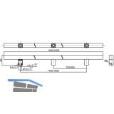 MARCHESI Stangengriff 4820 - 1600mm, LA. 1400mm, 25 x 25mm, Edst. rostfrei