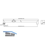 MARCHESI Stangengriff 4842 - 800mm, LA. 770mm, 30 x 30mm, Edst. rostfrei