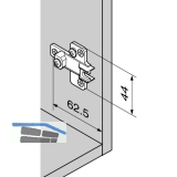 BLUM MODUL Kreuzmontageplatte, Schraubmontage, HV: 2teilig, Distanz 0 mm