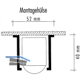 Montagehlse ROLLING STAR zu Kugelrolle  52 mm, Hhe 40 mm, Kunststoff schwarz