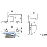 Schlieblech fr berschlagshhe 3 mm, Aluminium pulverbeschichtet RAL 9010