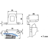 Schlieblech fr berschlagshhe 7 mm, Aluminium pulverbeschichtet RAL 9010