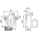 Oberlichtschnapper m. Hebelzug und Falle aus Nylon, Alu pulverbesch. RAL 9010