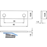 Unterlegplatte zu Schlieblech, eckig, Strke 1,5 mm, Kunststoff wei