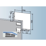 Winkelverbindung PT 60, Glas 10 mm, Aluminium silber eloxiert (03.150)