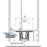 Trdichter Planet RO-RD, 1335 mm, Hhe 20 mm, einseitig, Aluminium natur