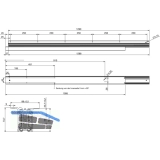 Ausziehtischfhrung ALU 77 FRONTSLIDE, Auszugsweg 1150 mm, Lnge 1315 mm, Alu