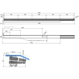 Ausziehtischfhrung ALU 77 FRONTSLIDE, Auszugsweg 1150 mm, Lnge 1315 mm, Alu