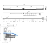 Ausziehtischfhrung BASIC SYNCHRON,ohne Bremse,Auszugslnge 954 mm,verzinkt