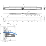 Ausziehtischfhrung BASIC SYNCHRON,ohne Bremse,Auszugslnge 954 mm,verzinkt