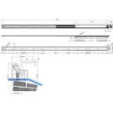 Ausziehtischfhrung TOPSLIDE, Auszugsweg 720 mm, Lnge 1200 mm, Stahl/Aluminium