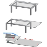Ausziehtischfhrung TOPSLIDE, Auszugsweg 720 mm, Lnge 1200 mm, Stahl/Aluminium